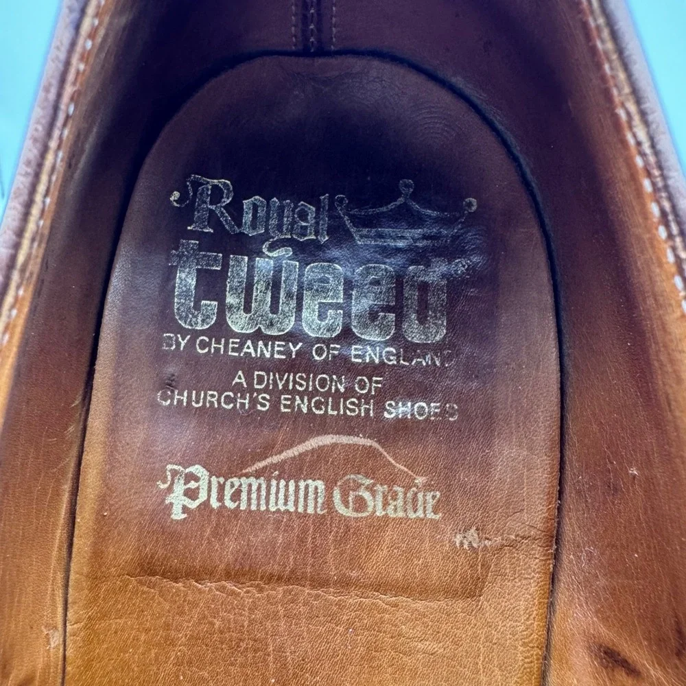 Royal Tweed Cheaney of England Mens Brown Leather‎ Oxford Dress Shoes